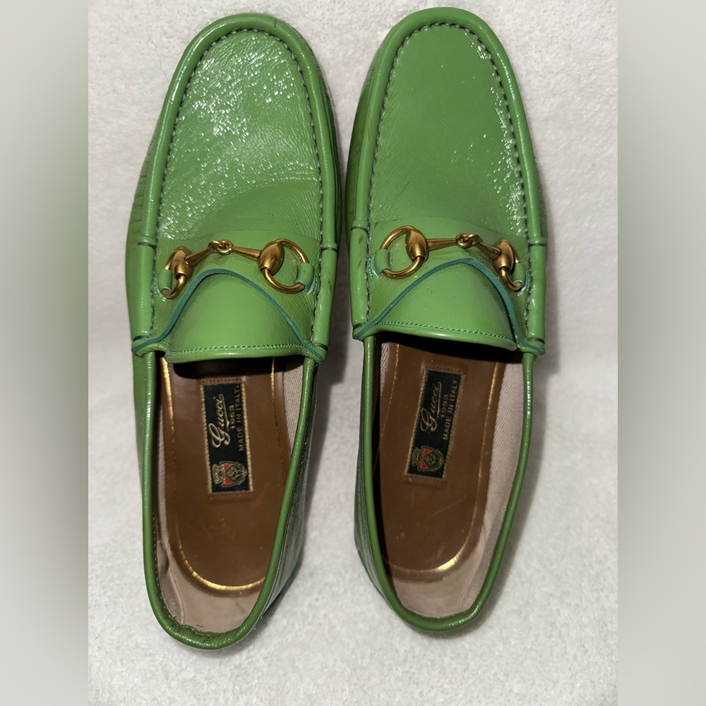 GUCCI “Authentic” Vintage Horsebit Driver Loafers In Green! - Picture 8 of 12